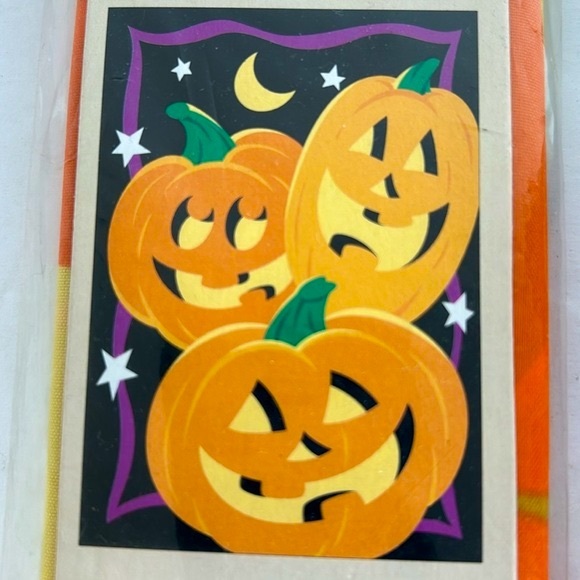 Meadow Creek Vintage Halloween NOS Sealed Set of 3 Decorative Flags 28” x 40” - Picture 4 of 15